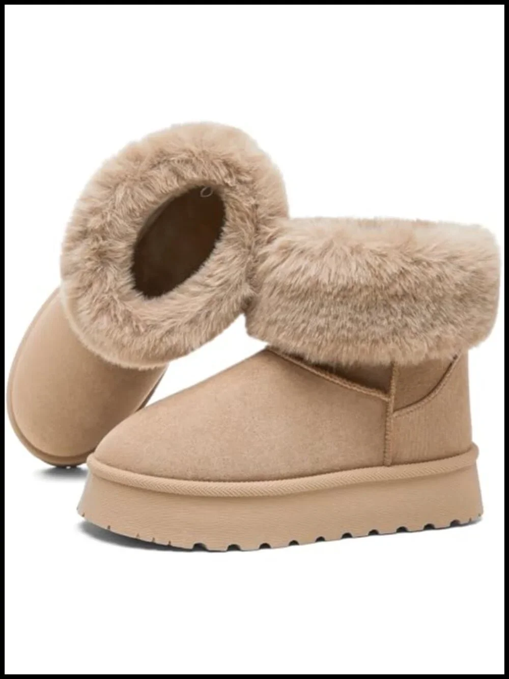 Winter Boots for Women Platform Snow Boots Fuzzy Ankle Booties Comfortable